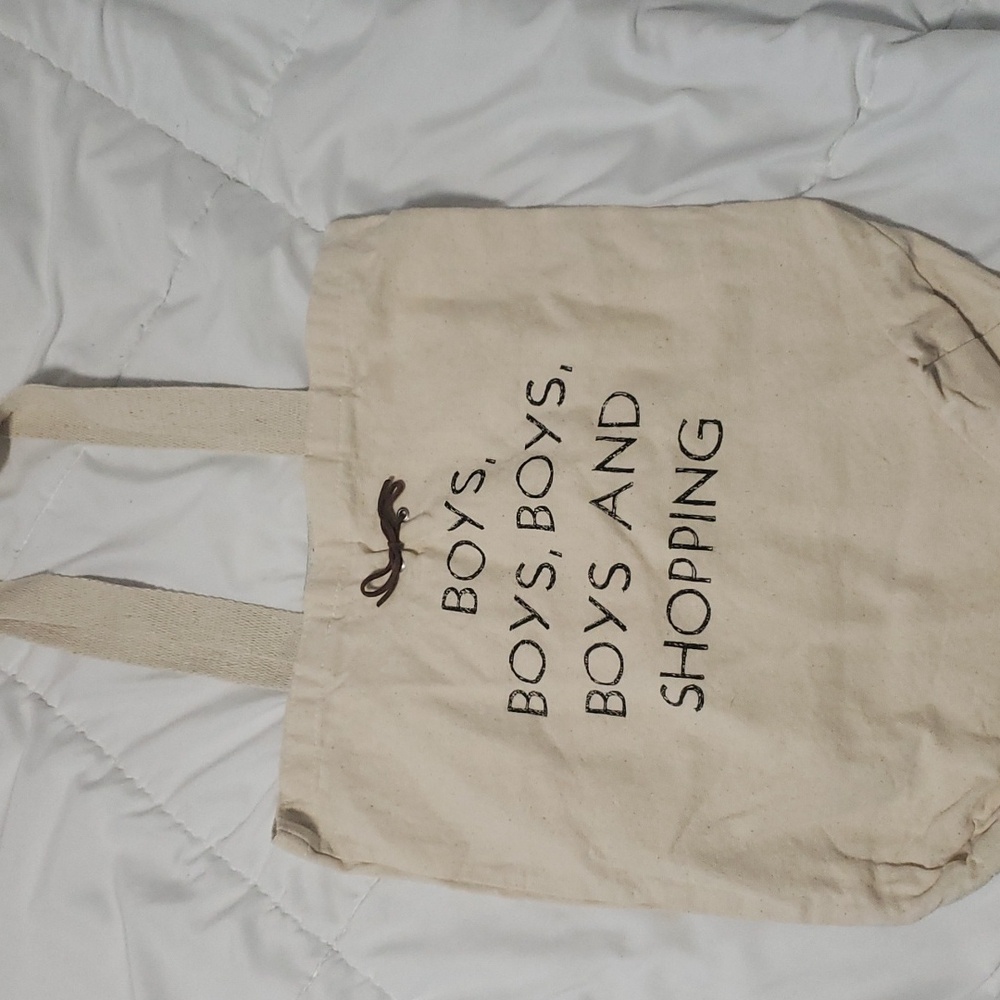 Maude & Tilda Paris brand tote bag "Boys & Shopping" with bow